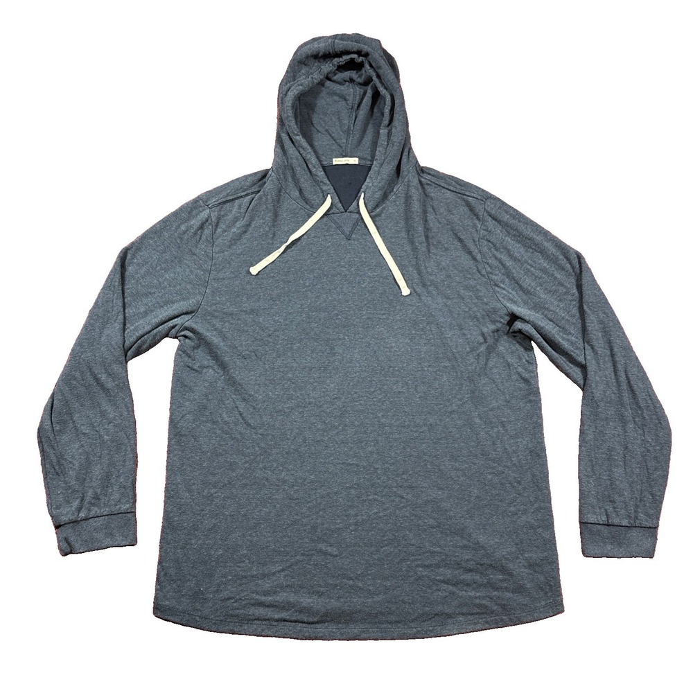 Marine Layer Mens XL Hoodie Blue Heathered Pullover Long Sleeve Soft